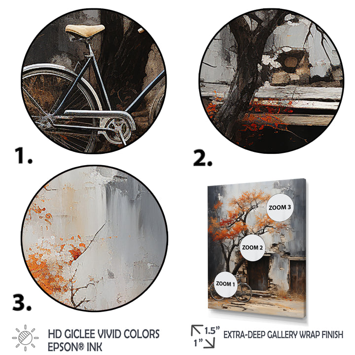 Orange and grey Midnight bicycle - Bicycle Canvas Wall Art