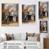 Orange and grey Midnight bicycle - Bicycle Canvas Wall Art