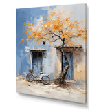 Florals yellow and blue bicycle - Bicycle Canvas Wall Art