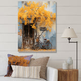 Yellow and blue springtime florals bicycle - Bicycle Canvas Wall Art