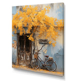 Yellow and blue springtime florals bicycle - Bicycle Canvas Wall Art