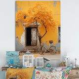 Yellow springtime florals bicycle I - Bicycle Canvas Wall Art