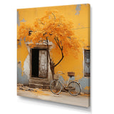 Yellow springtime florals bicycle I - Bicycle Canvas Wall Art