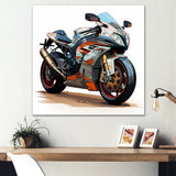 Orange and black Sleek Speed Motorcycle I - Motorcycle Canvas Wall Art