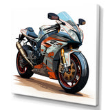 Orange and black Sleek Speed Motorcycle I - Motorcycle Canvas Wall Art