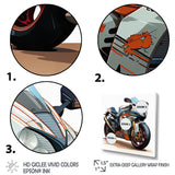 Orange and black Sleek Speed Motorcycle I - Motorcycle Canvas Wall Art