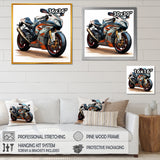 Orange and black Sleek Speed Motorcycle I - Motorcycle Canvas Wall Art