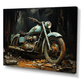 Blue and black classic motorcycle cruiser - Motorcycle Canvas Wall Art