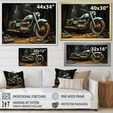 Blue and black classic motorcycle cruiser - Motorcycle Canvas Wall Art