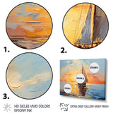 Orange sunset sailing boat I - Boat Sailing Canvas Wall Art