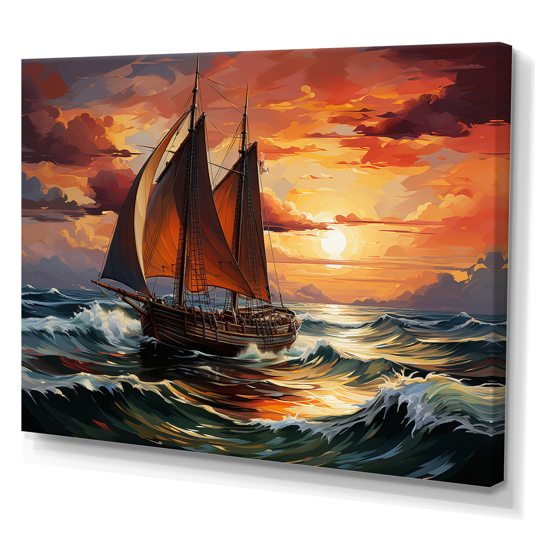Pirate boat Spanish Legacy I - Boat Sailing Canvas Wall Art