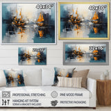 Moonlight sailboat collage horizon I - Boat Sailing Canvas Wall Art