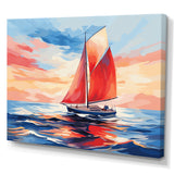 Sunset Sailing boat I - Boat Sailing Canvas Wall Art
