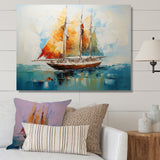 Moonlight sailboat horizon I - Boat Sailing Canvas Wall Art