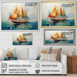 Moonlight sailboat horizon I - Boat Sailing Canvas Wall Art