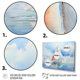 Coastal Serenity Watercolor Sailboat on the Horizon I - Boat Sailing Canvas Wall Art