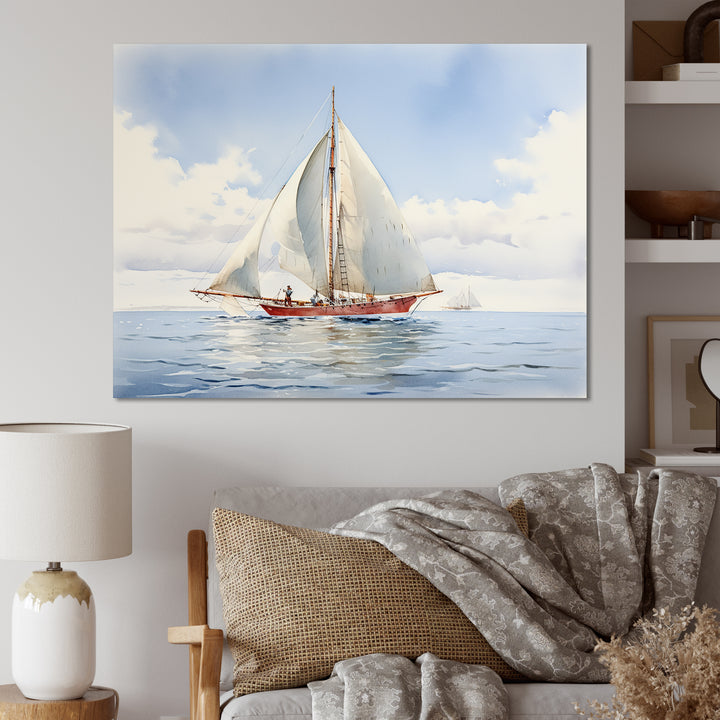 Seafaring Symphony Sailboat Serenity - Boat Sailing Canvas Wall Art