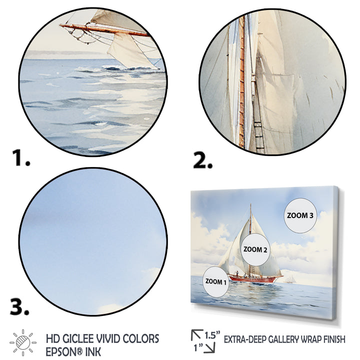 Seafaring Symphony Sailboat Serenity - Boat Sailing Canvas Wall Art