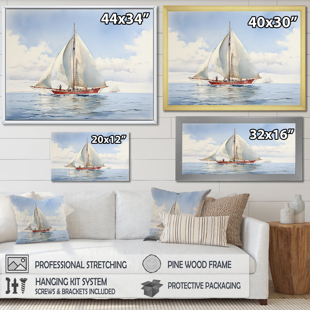 Seafaring Symphony Sailboat Serenity - Boat Sailing Canvas Wall Art