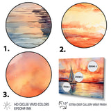 Pastel colors sailboat sunset V - Boat Sailing Canvas Wall Art