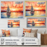 Pastel colors sailboat sunset V - Boat Sailing Canvas Wall Art