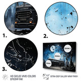 Moonlight urban bus - Bus Canvas Wall Art
