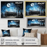 Moonlight urban bus - Bus Canvas Wall Art