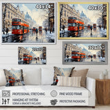London urban red bus in UK - Bus Canvas Wall Art