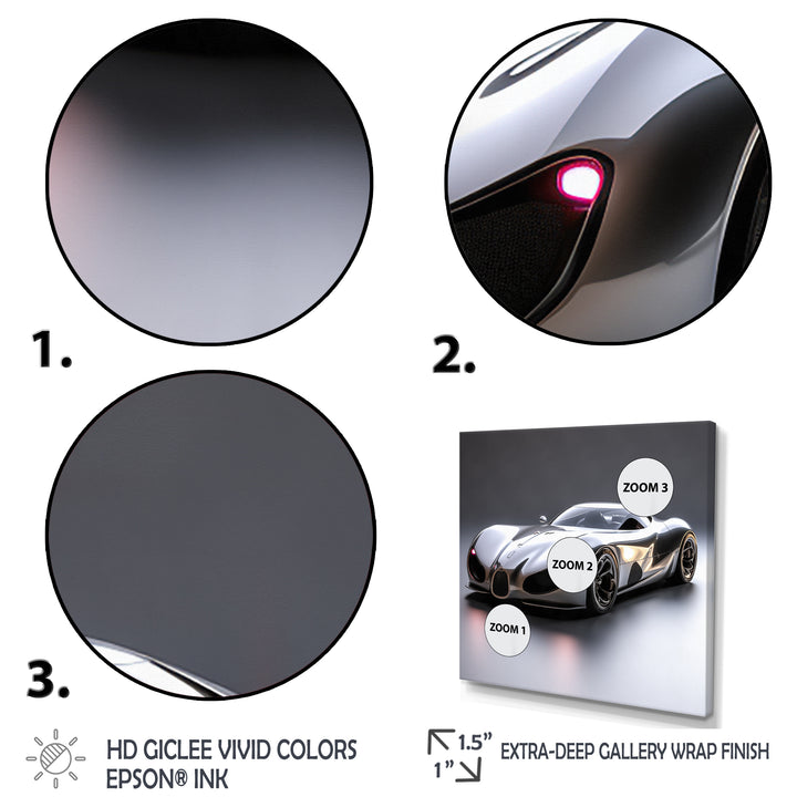 Silver Italian hyper car I - Car Exotic Canvas Wall Art
