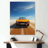 Yellow American muscle Car speedway - Car Muscle Car Canvas Wall Art