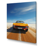 Yellow American muscle Car speedway - Car Muscle Car Canvas Wall Art