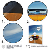 Yellow American muscle Car speedway - Car Muscle Car Canvas Wall Art