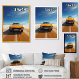 Yellow American muscle Car speedway - Car Muscle Car Canvas Wall Art