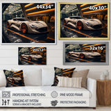 Orange and beige Exotic sportcar showcase - Transportation Canvas Wall Art