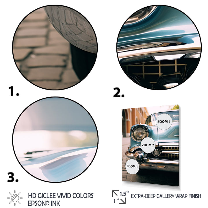 Vintage Cuban car photography I - Car Old American Canvas Wall Art