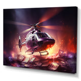 Wealthy Helicopter over Money - Helicopter Canvas Wall Art