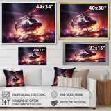 Wealthy Helicopter over Money - Helicopter Canvas Wall Art