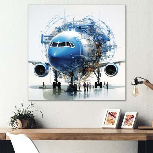 Air plane macro blueprint - Plane Canvas Wall Art