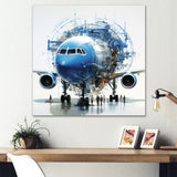 Air plane macro blueprint - Plane Canvas Wall Art