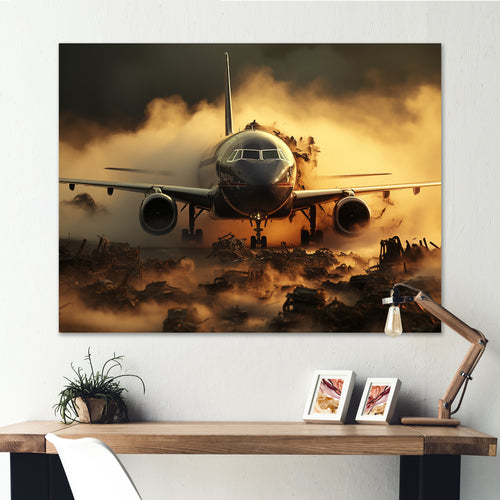 Airplane ready for takeoff I - Transportation Plane Canvas Wall Art