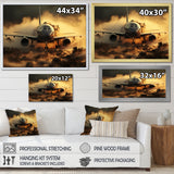 Airplane ready for takeoff I - Transportation Plane Canvas Wall Art
