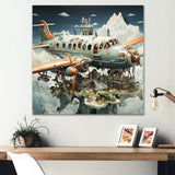 Surreal Plane in the jungle - Plane Canvas Wall Art