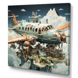 Surreal Plane in the jungle - Plane Canvas Wall Art