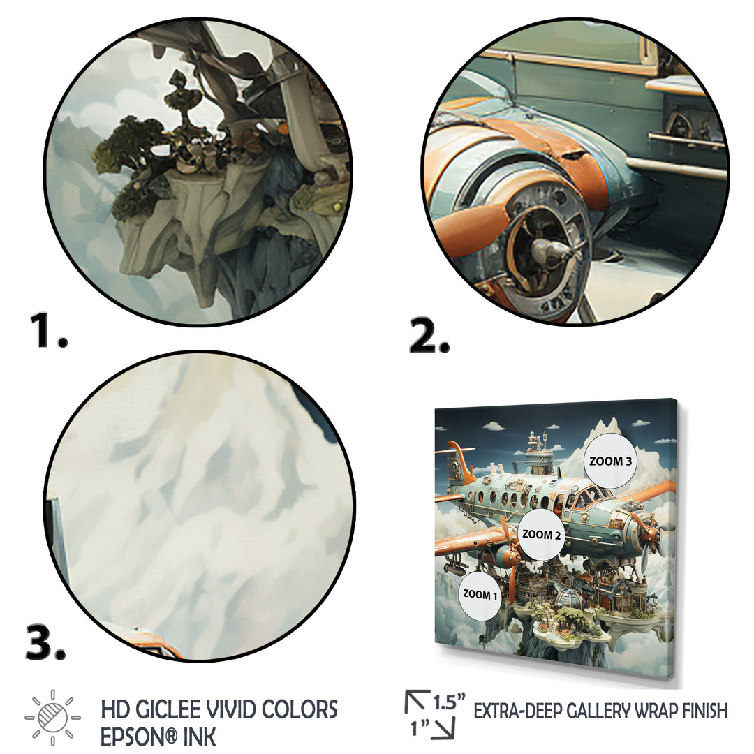 Surreal Plane in the jungle - Plane Canvas Wall Art