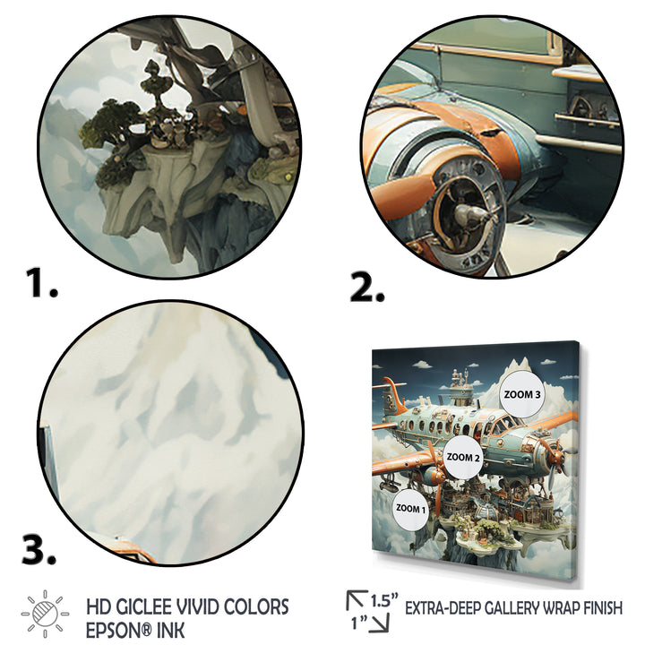 Surreal Plane in the jungle - Plane Canvas Wall Art