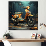 Orange Scotter on the streets - Scooter Canvas Wall Art