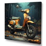 Orange Scotter on the streets - Scooter Canvas Wall Art