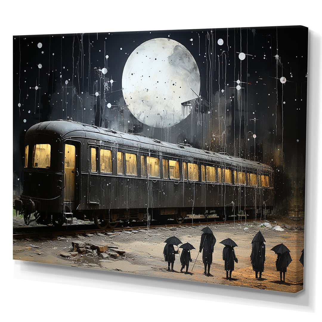 Black Union train station I - Transportation Train Canvas Wall Art