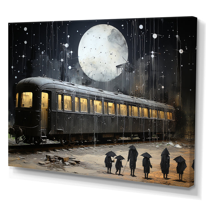 Black Union train station I - Transportation Train Canvas Wall Art
