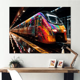 Colorful graffiti Train Journey - Transportation Train Canvas Wall Art